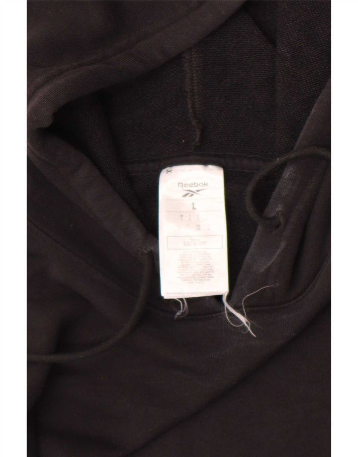 Reebok - Sudadera con capucha para hombre, talla grande, algodón negro