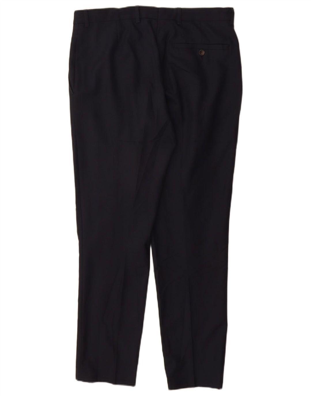Marks & Spencer Pantalón de traje ajustado para hombre W32 L29 Poliéster azul marino