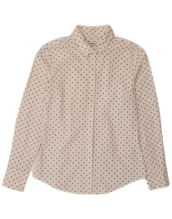 Max & Co. Camisa para mujer UK 10 Small White Spotted Cotton