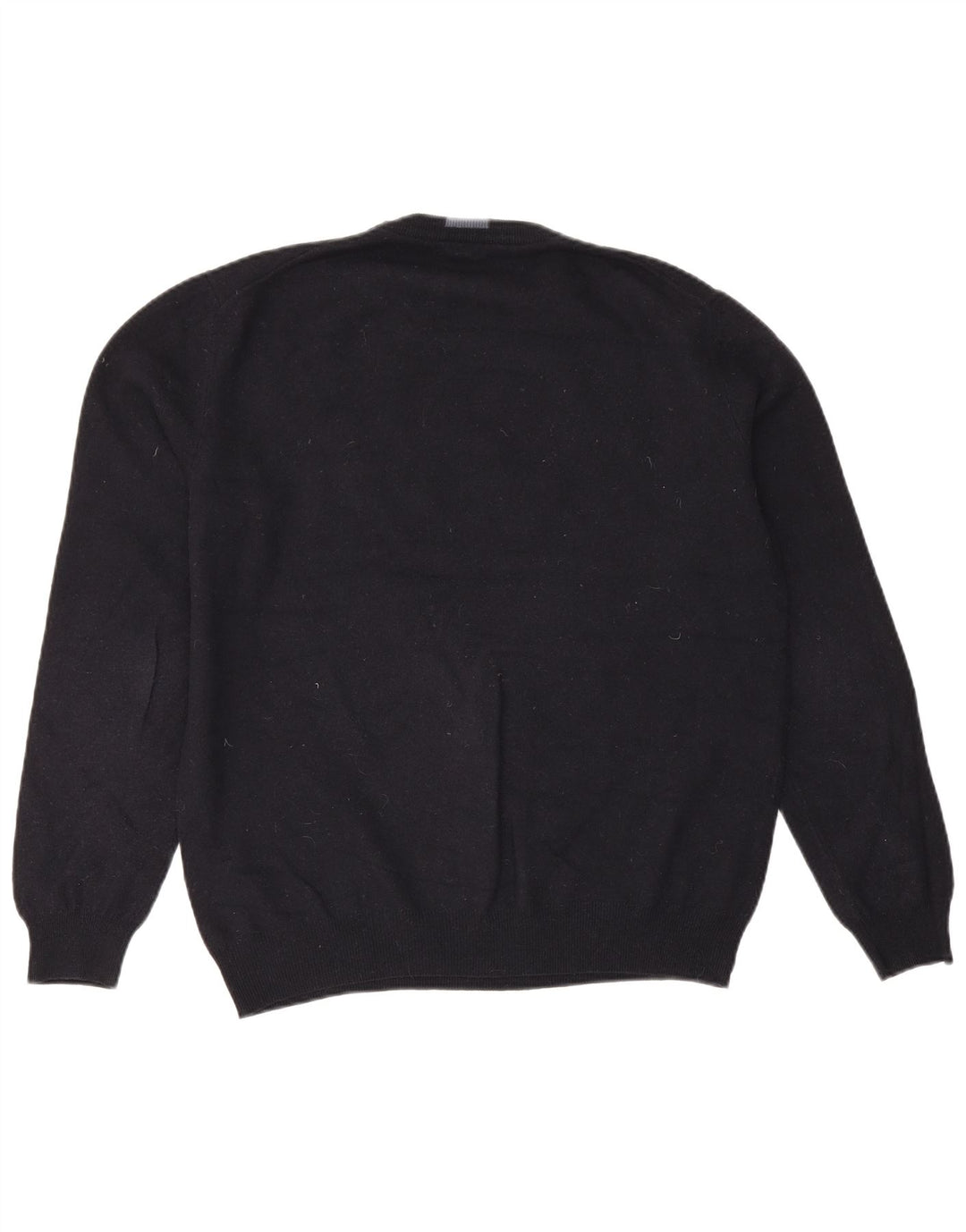 Hugo Boss Jersey con cuello redondo para hombre, talla grande, lana virgen azul marino