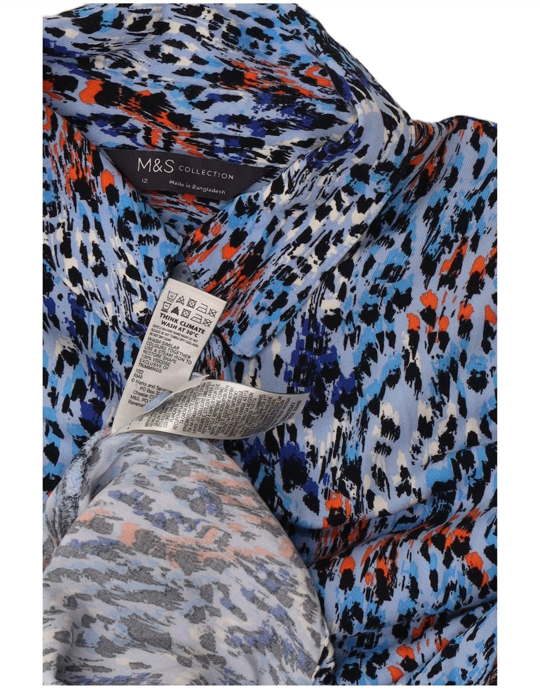 Marks & Spencer Vestido camisero de manga larga para mujer UK 42 Azul medio