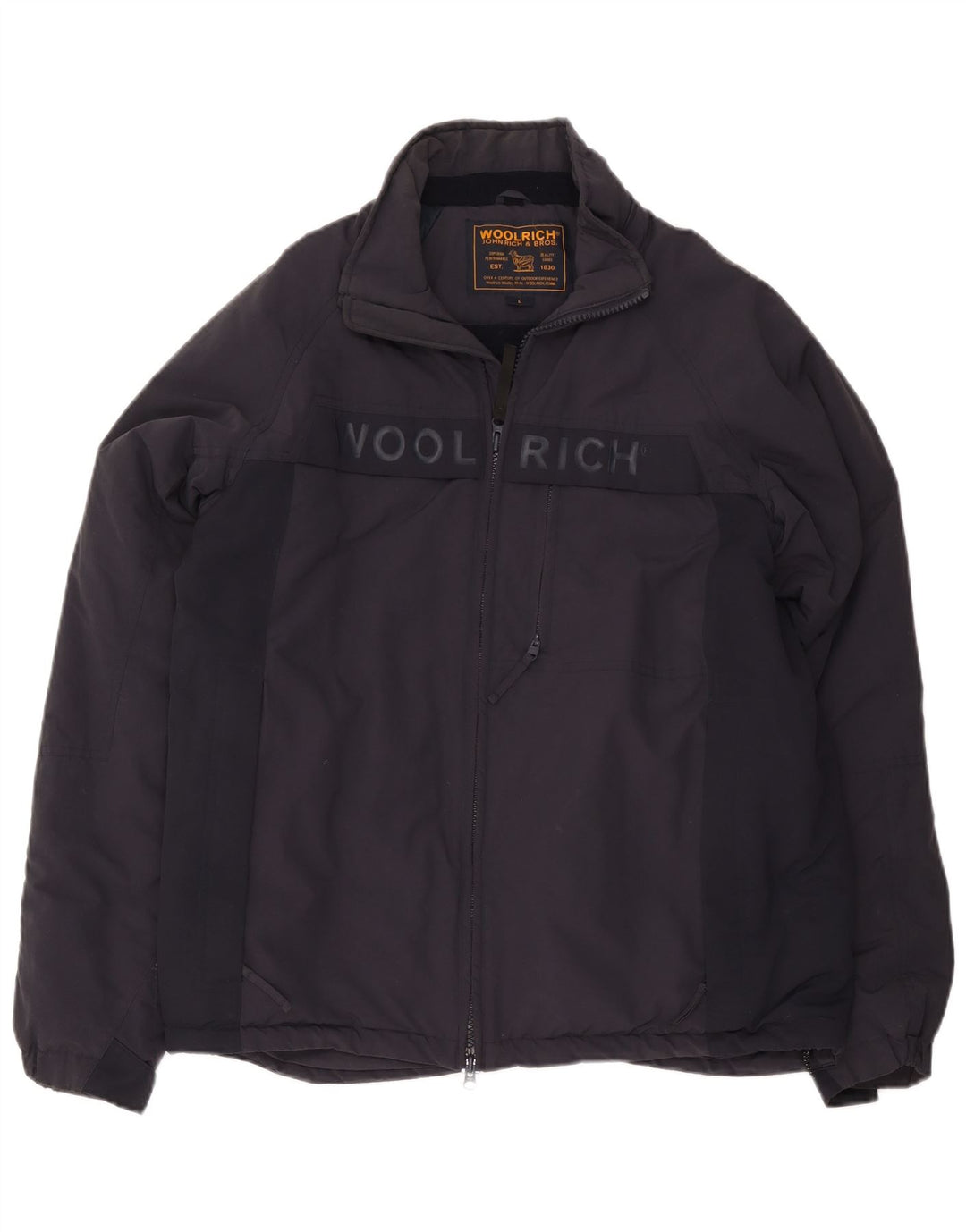 Woolrich Chaqueta cortavientos estampada para hombre UK 40 Large Nylon azul marino