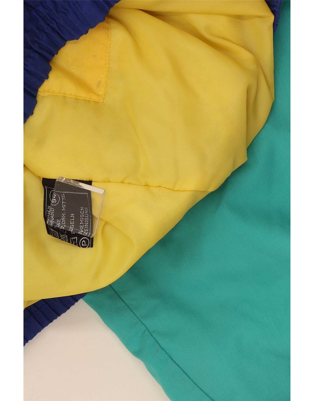 Chaqueta de esquí con capucha vintage para hombre Reino Unido 38 Bloque de color multicolor medio
