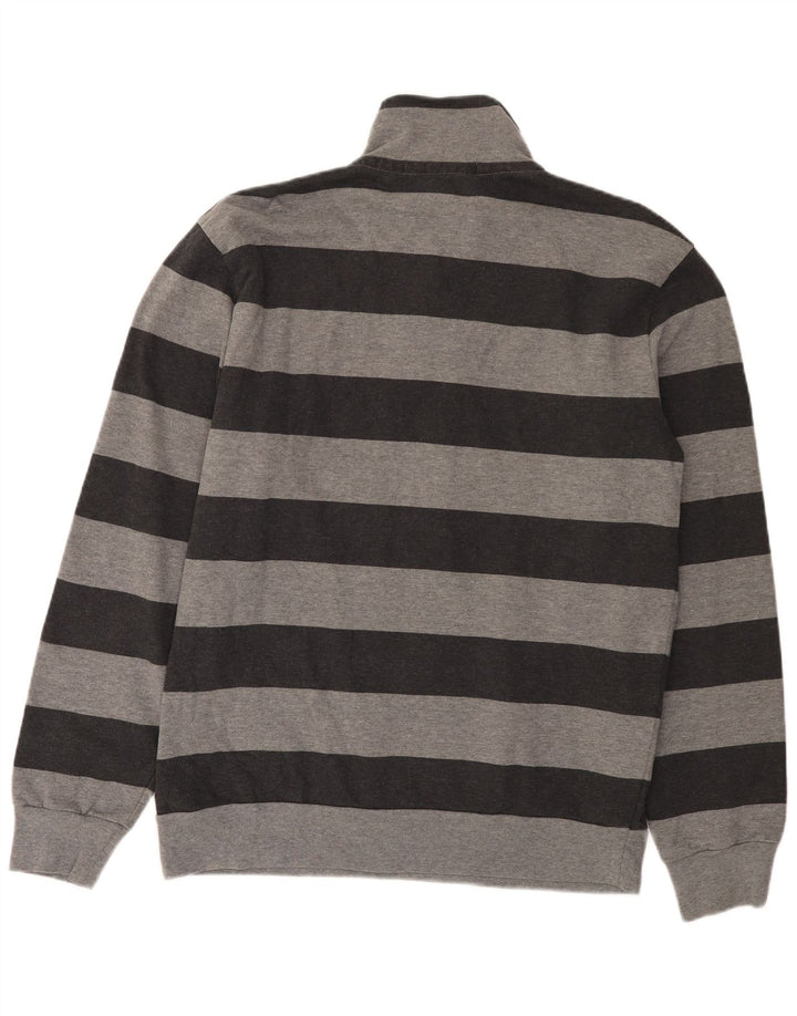 North Sails - Sudadera con cuello y botones para hombre, talla 2XL, algodón a rayas gris