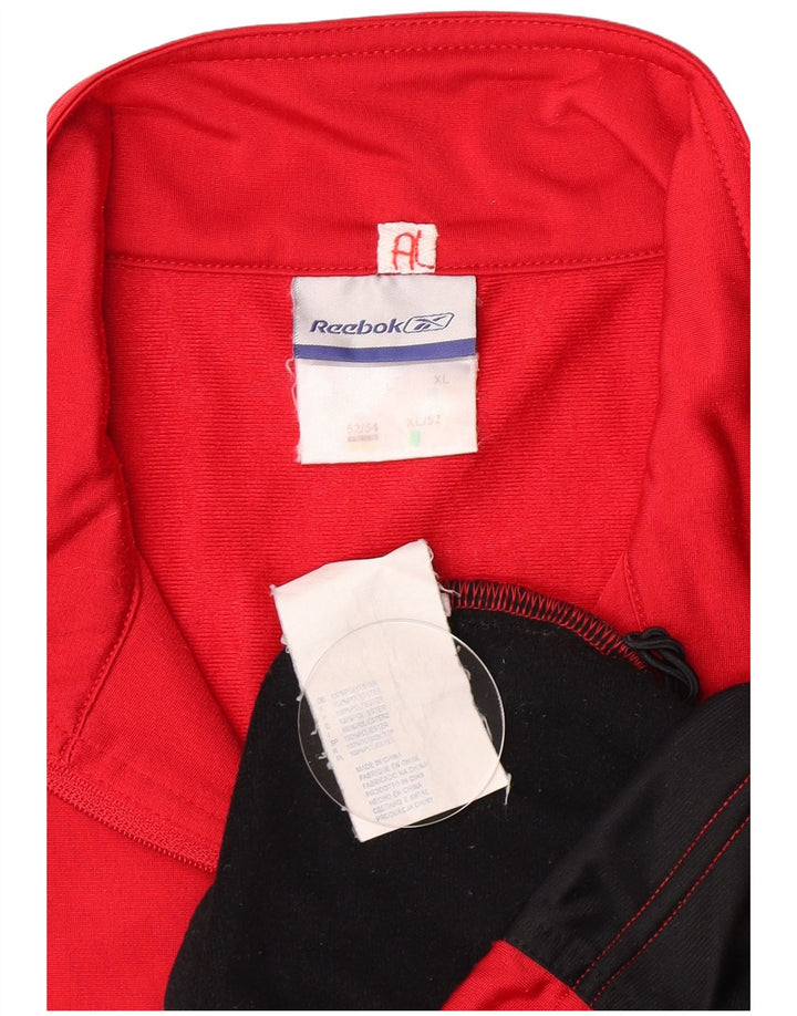 Reebok - Chaqueta de chándal para hombre, talla grande, color rojo, poliéster