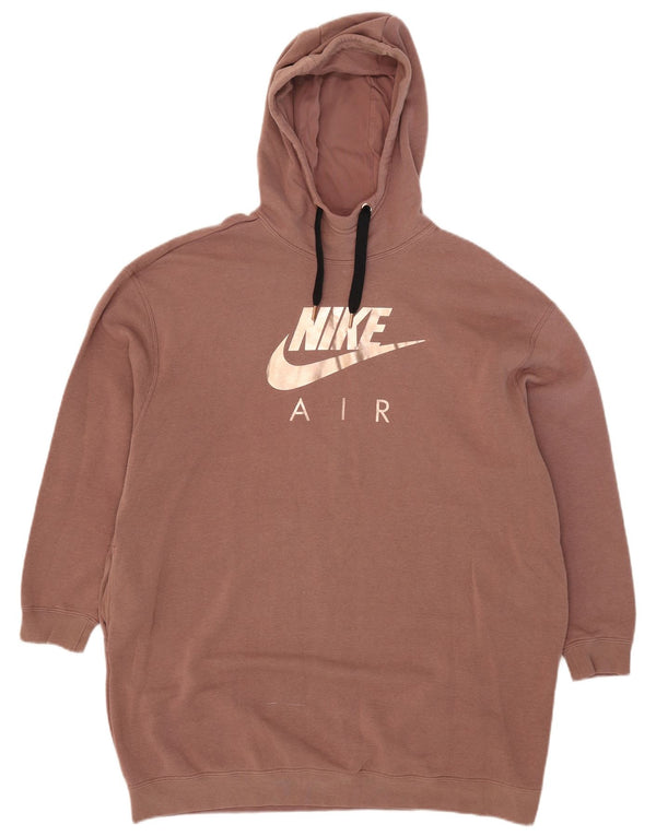 Nike - Sudadera con capucha para mujer, extragrande, larga, con gráfico, talla 40, color marrón medio