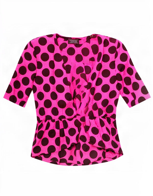 Pierre Cardin Cárdigan de manga corta para mujer UK 12 Medium Pink Spotted