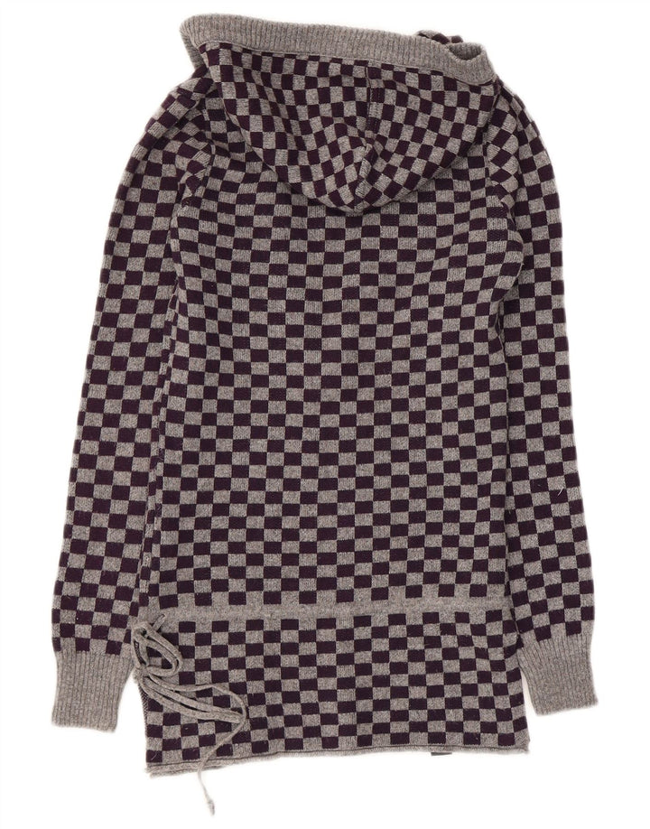 Converse - Jersey con capucha para mujer, talla 10, color morado, lana geométrica