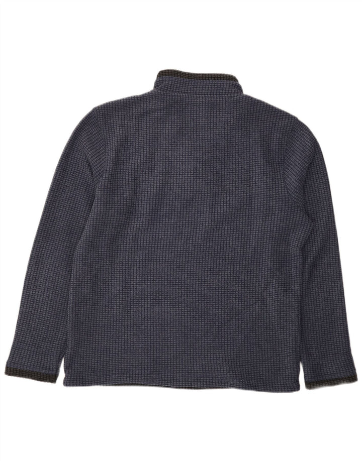 Weird Fish Jersey de forro polar con cuello y cremallera para hombre, tamaño grande, poliéster azul marino