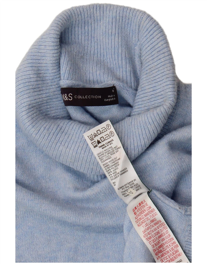 Marks & Spencer Jersey con cuello vuelto para mujer UK 44 Poliéster azul medio