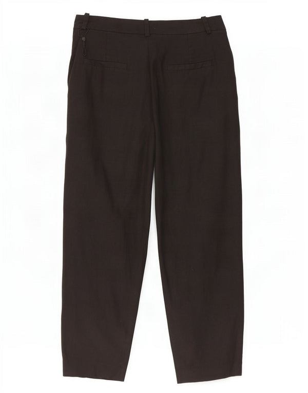 Massimo Dutti Pantalón Cropped Mujer EU 40 Medium W30 L25 Lino Negro