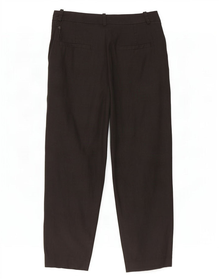 Massimo Dutti Pantalón Cropped Mujer EU 40 Medium W30 L25 Lino Negro