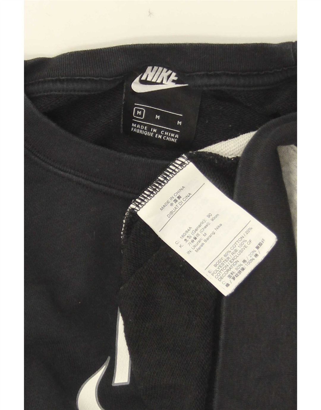 Nike Mujer Crop Graphic Sudadera Jumper UK 44 Mediano Negro Colorblock