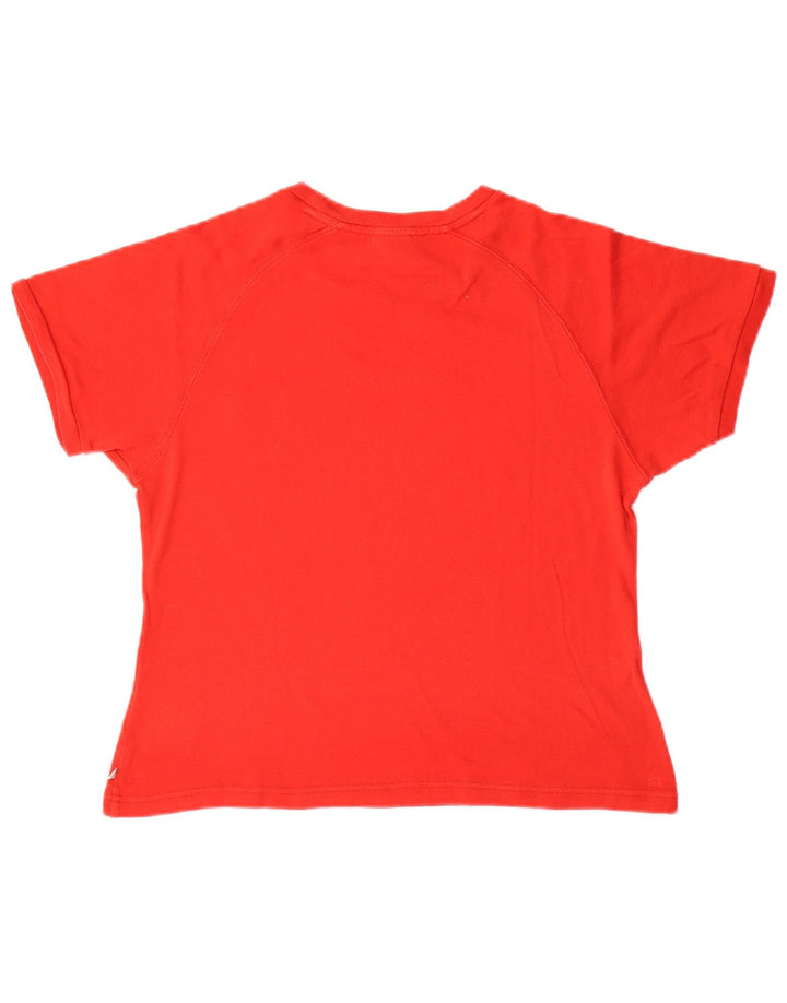 ADIDAS Camiseta corta para mujer UK 14 Mediano Rojo Algodón