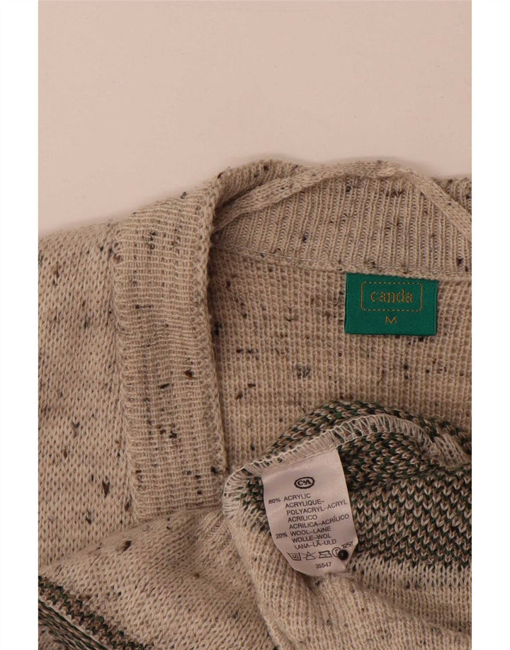 C&A Hombre Canda Cardigan Suéter Medio Beige Geométrico Acrílico