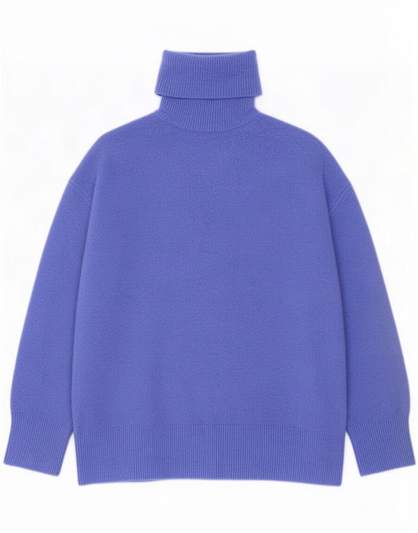 Zara Mujer Oversize Roll Neck Jumper Sweater UK 10 Small Azul Marino