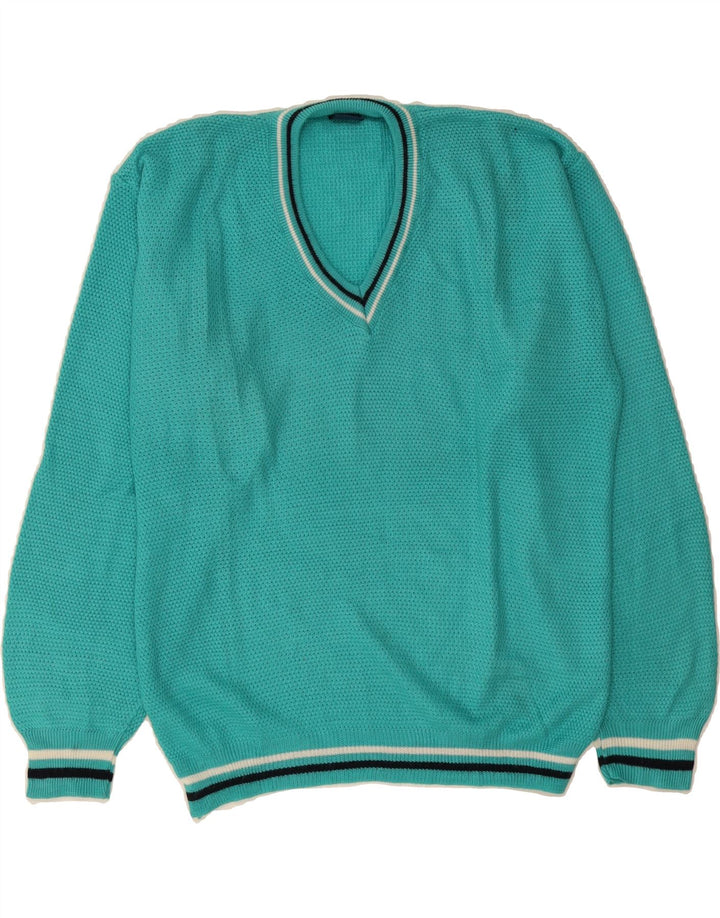 MR. FORREST Mens V-Neck Jumper Sweater XL Turquoise Vintage Mr. Forrest and Second-Hand Mr. Forrest from Messina Hembry 