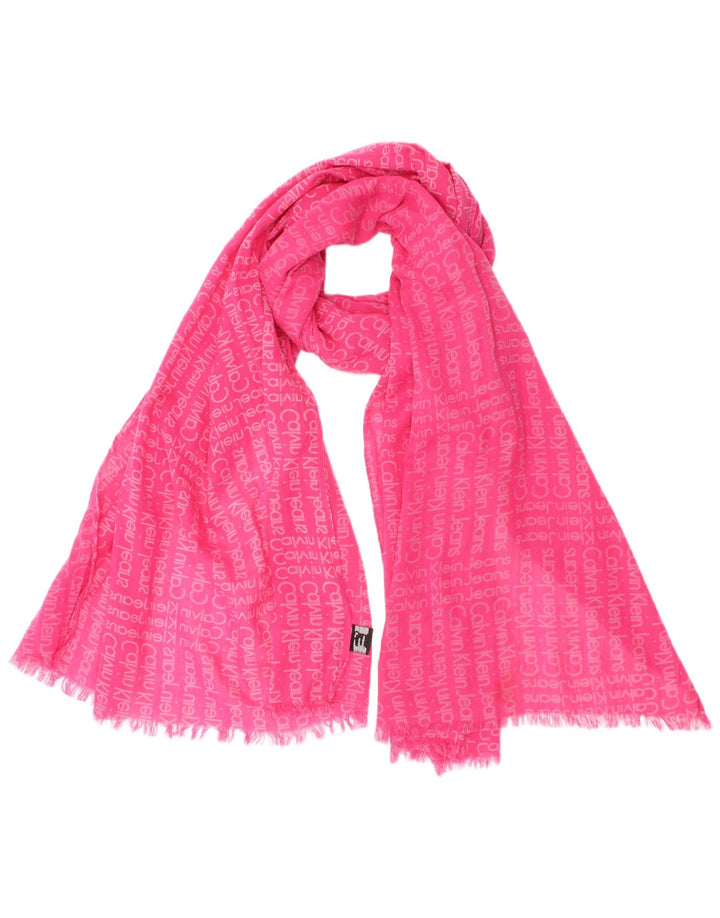 Calvin Klein Jeans Bufanda rectangular gráfica para mujer Talla única Rosa