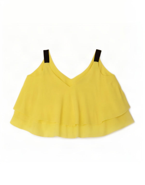 Zara Mujer Camisola Extragrande UK 10 Small Poliéster Amarillo