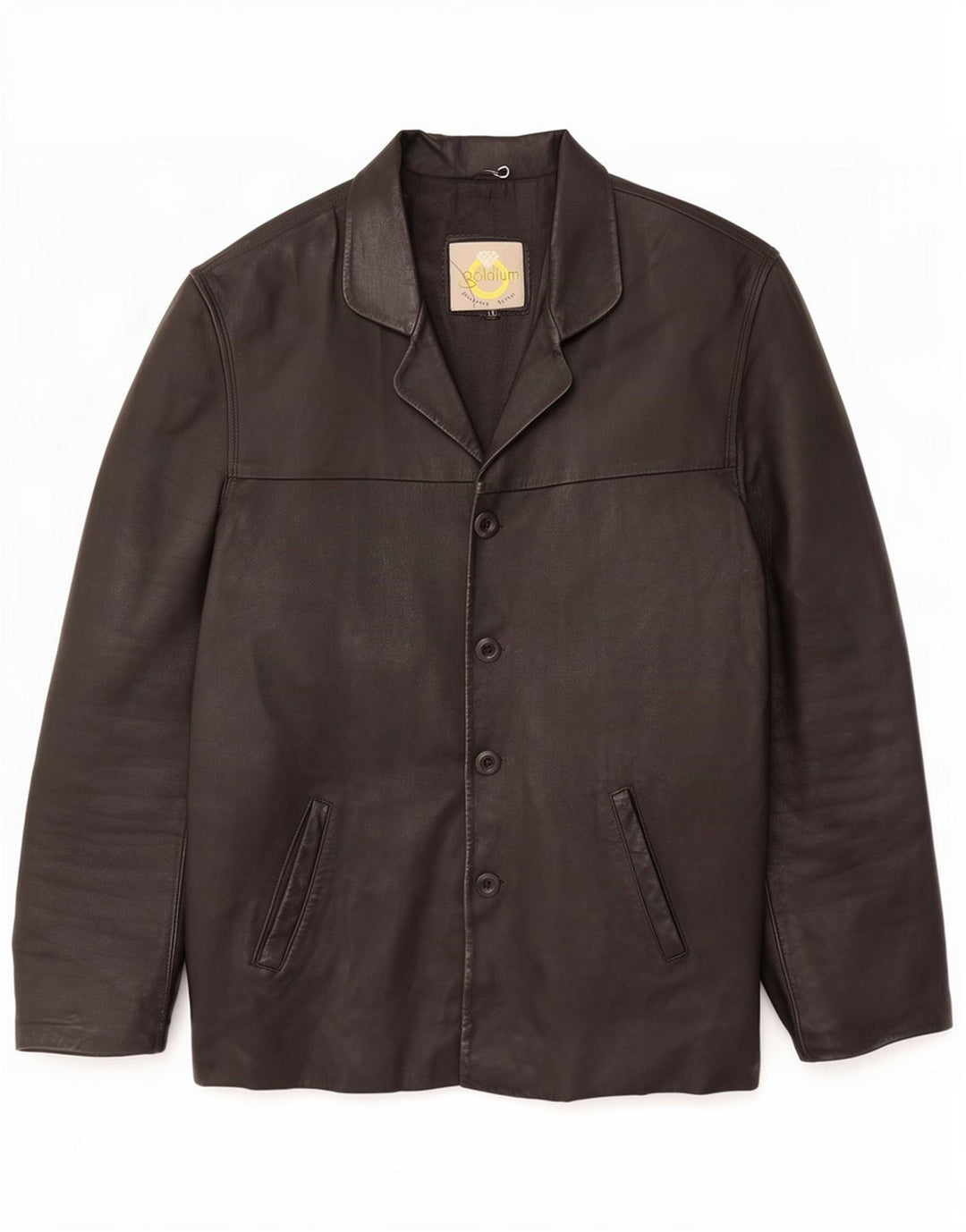 Vintage hombres chaqueta de cuero Reino Unido 40 grande negro