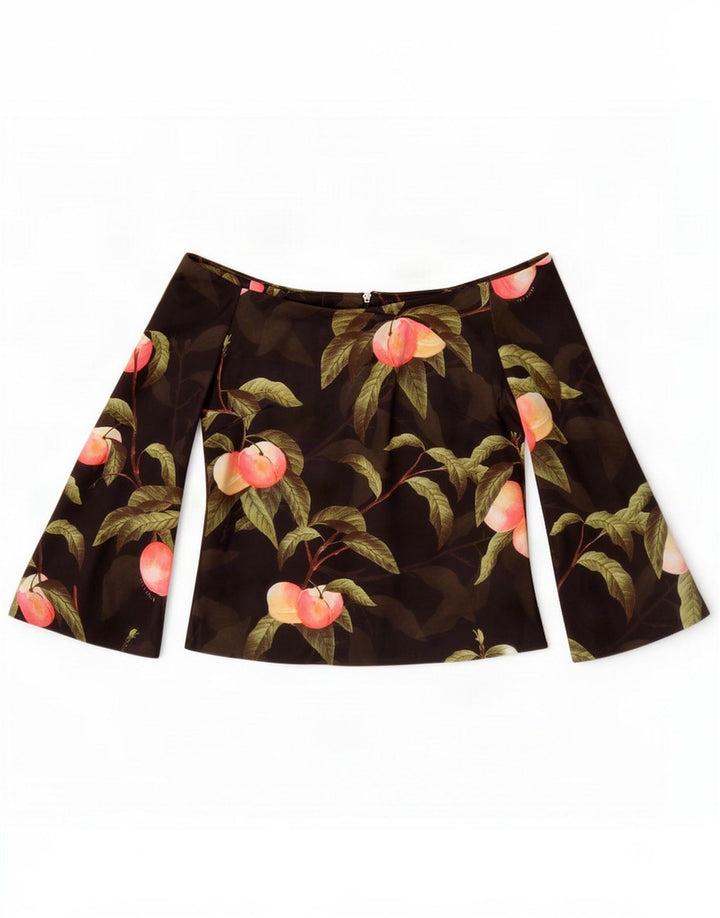 Top con hombros descubiertos para mujer de Ted Baker Talla 3 Poliéster floral negro mediano