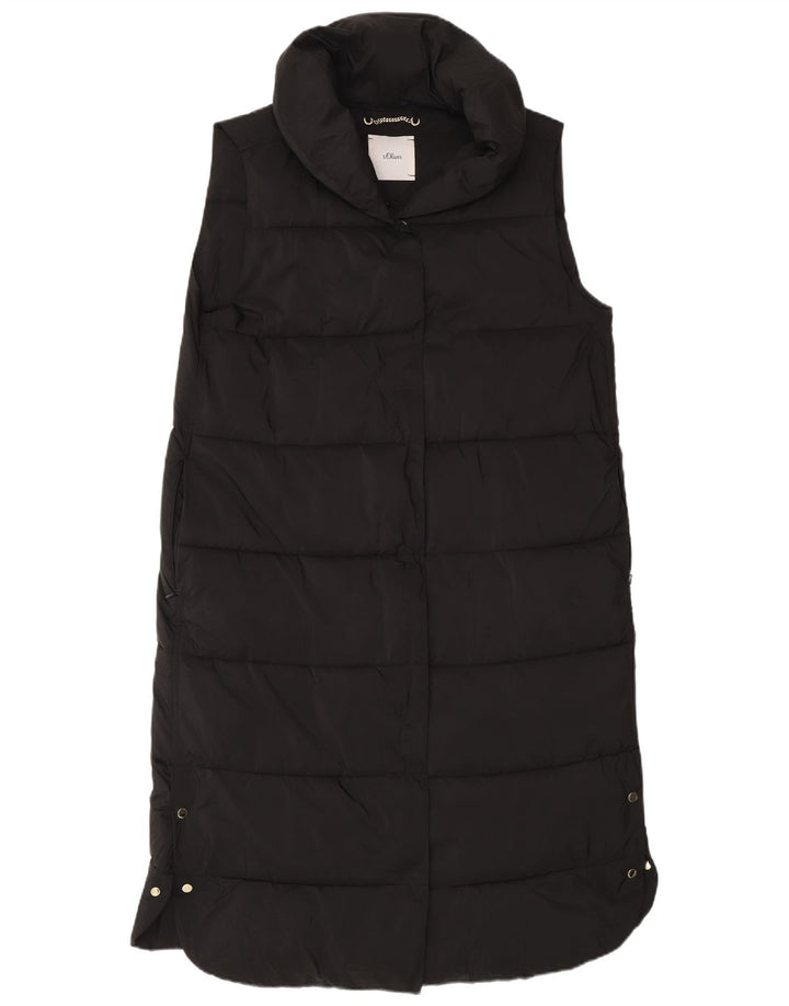 S.Oliver Abrigo acolchado sin mangas para mujer UK 40 Mediano Poliéster negro