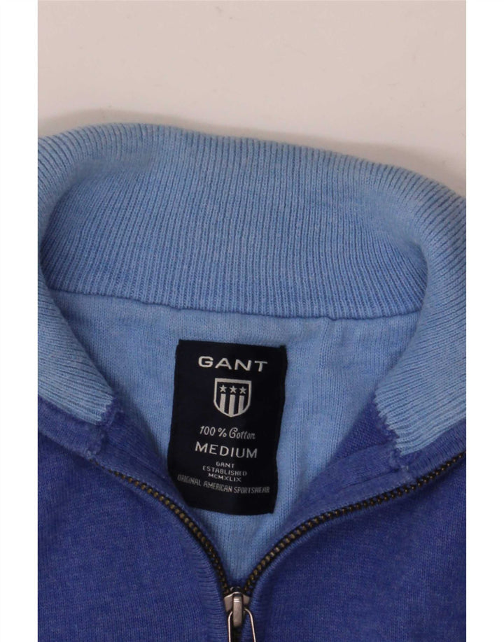 Gant Jersey De Cuello Con Cremallera De Algodón Azul Medio