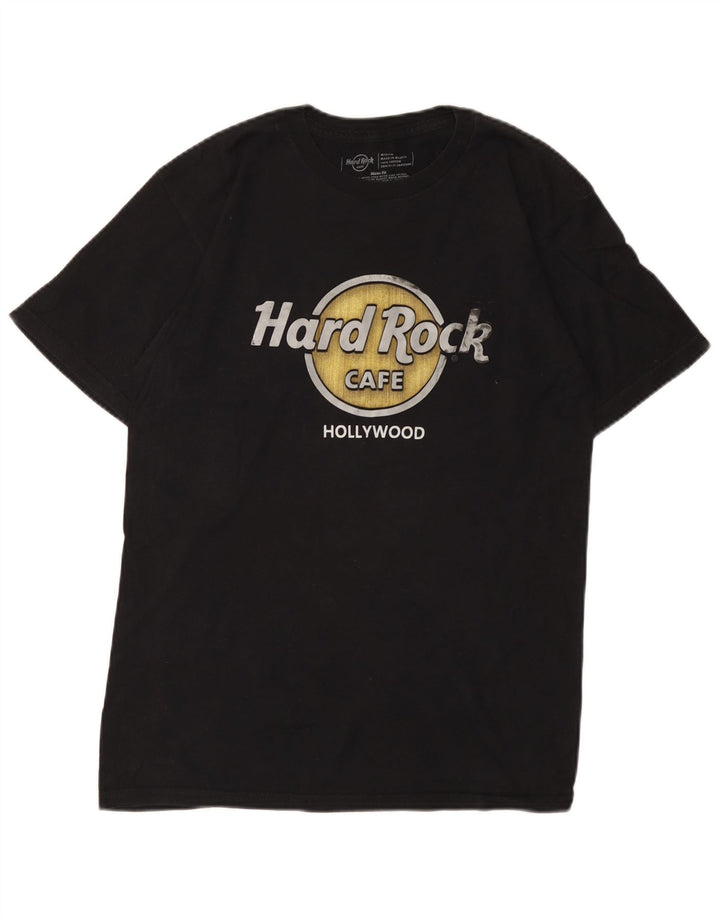 Hard Rock Cafe - Camiseta con gráfico de Hollywood para hombre, talla mediana, algodón negro