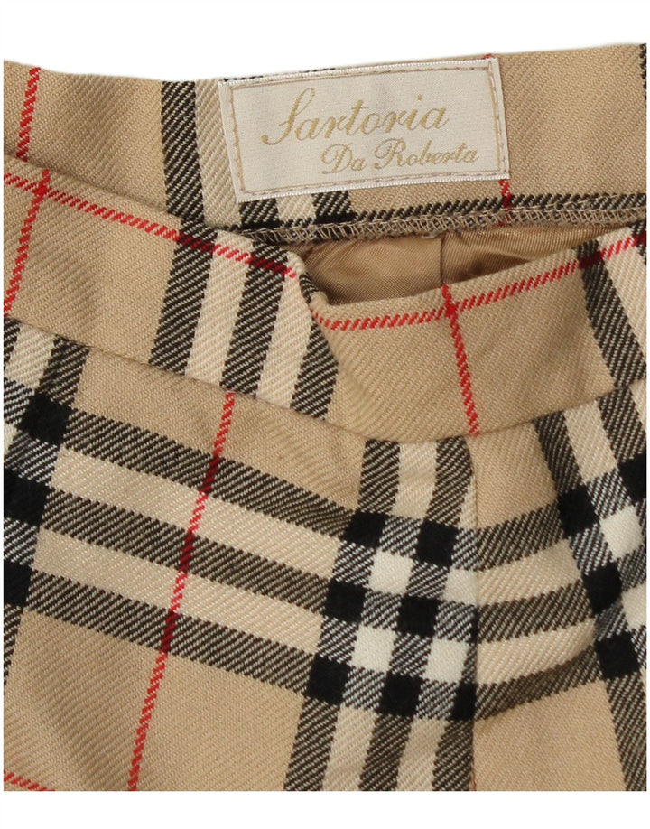 Falda lápiz vintage para mujer W30 Cuadro beige medio