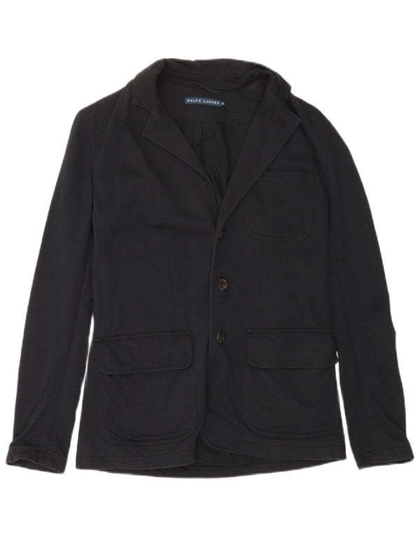 Ralph Lauren Chaqueta Blazer de 3 Botones para Mujer US 6 Mediana de algodón Negro