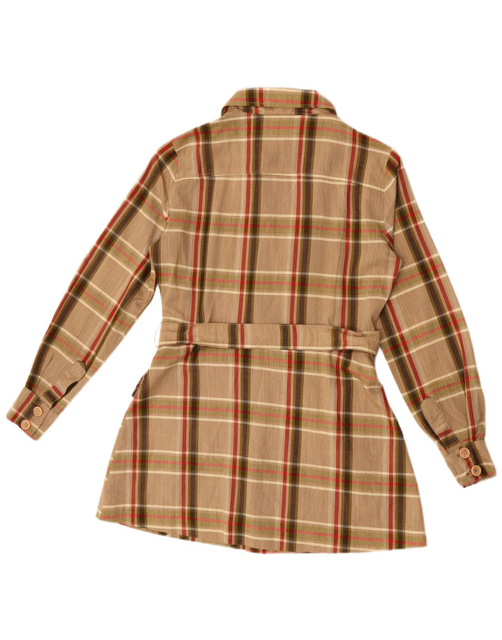 Daniel Hechter Blusa larga para mujer UK 10 Small Brown Check