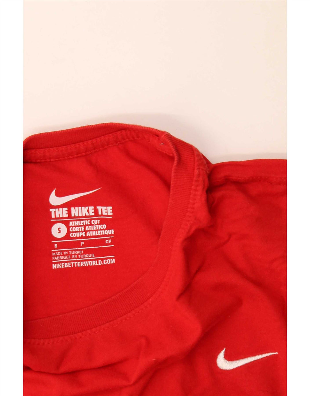 Nike Camiseta de corte atlético para hombre, talla pequeña, color rojo