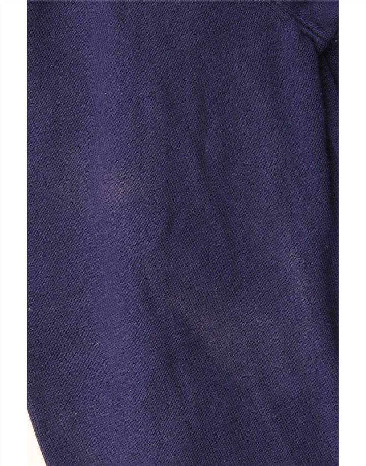 CREW CLOTHING Suéter tipo jersey con cuello y cremallera para hombre 3XL Algodón azul marino