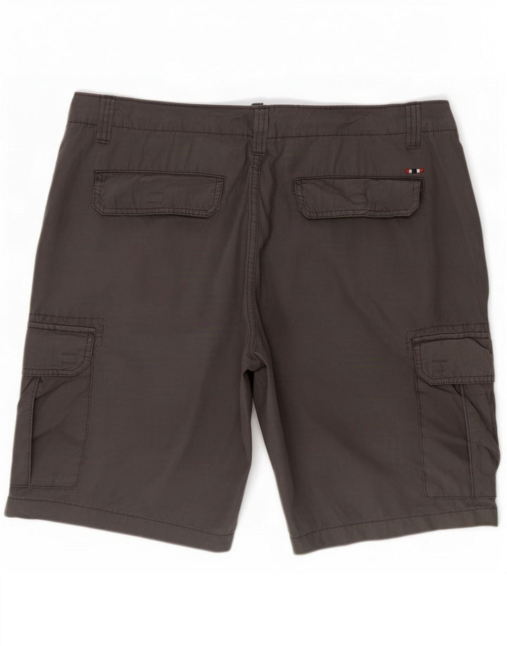 Napapijri Pantalones cortos tipo cargo para hombre, talla grande, W36, algodón gris