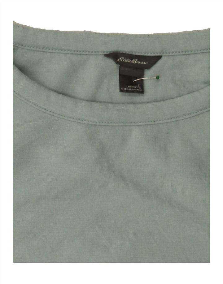 EDDIE BAUER Womens Sweatshirt Jumper UK 16 Large Turquoise Polyester Vintage Eddie Bauer and Second-Hand Eddie Bauer from Messina Hembry 