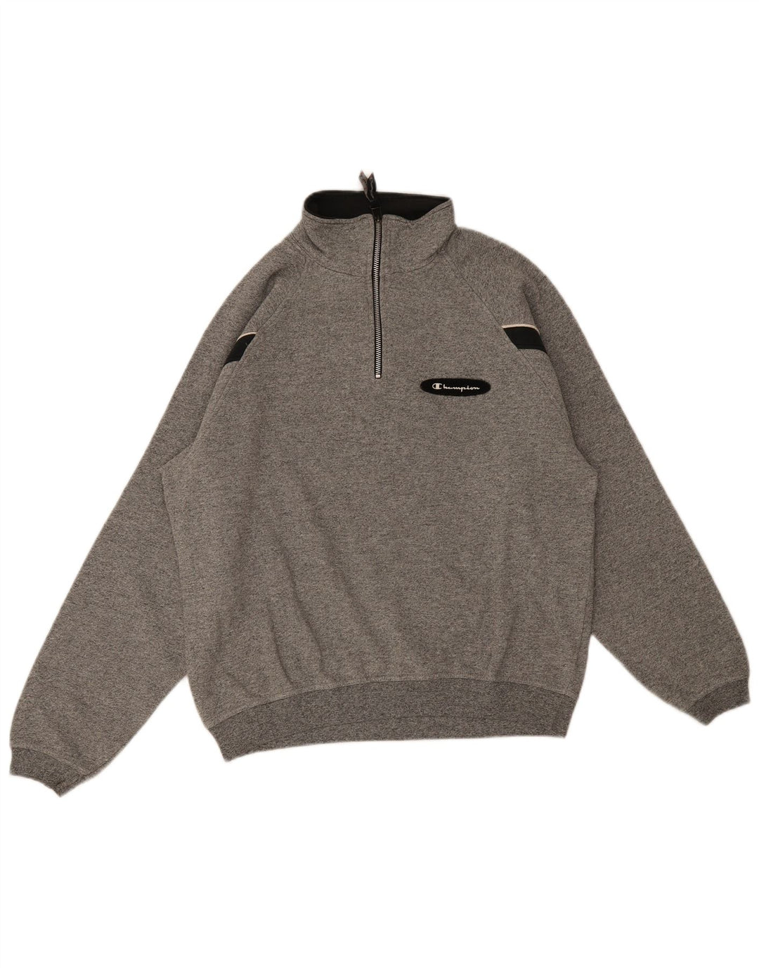 Champion Sudadera Con Cremallera En El Cuello Jersey De Algodón Gris Medio Con Bloques De Color