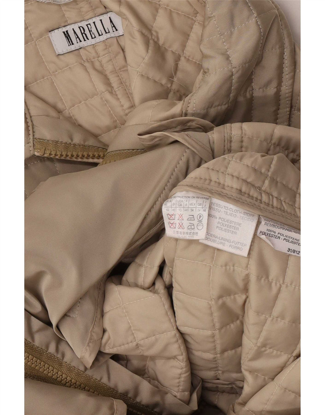 Marella Chaqueta acolchada para mujer UK 44 Poliéster beige medio