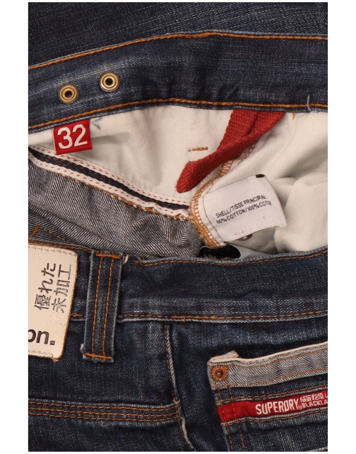 SUPERDRY Vaqueros rectos para hombre W32 L33 Algodón azul