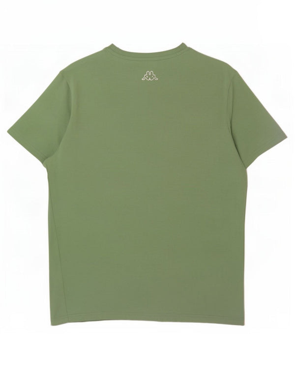 Kappa Hombre Camiseta Gráfica Top Algodón Verde Medio