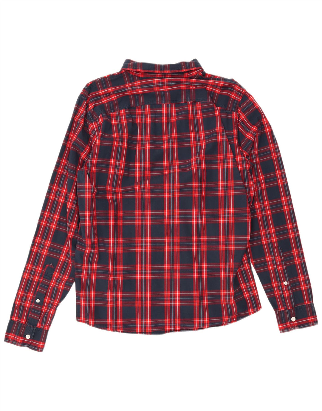 HOLLISTER Camisa de franela para hombre XL Algodón a cuadros azul marino