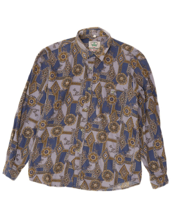 Camisa Vintage Niño 12-13 Años XL Azul Geométrico