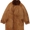 VINTAGE Chaqueta de piel de oveja de doble pecho para hombre Reino Unido 36 Pequeña piel de oveja marrón