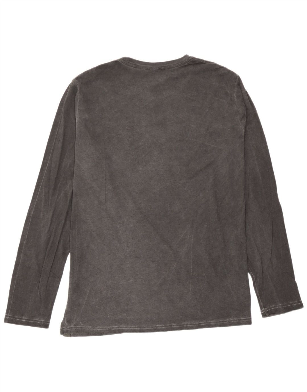 Rifle Hombres Top Manga Larga Grande Gris Algodón