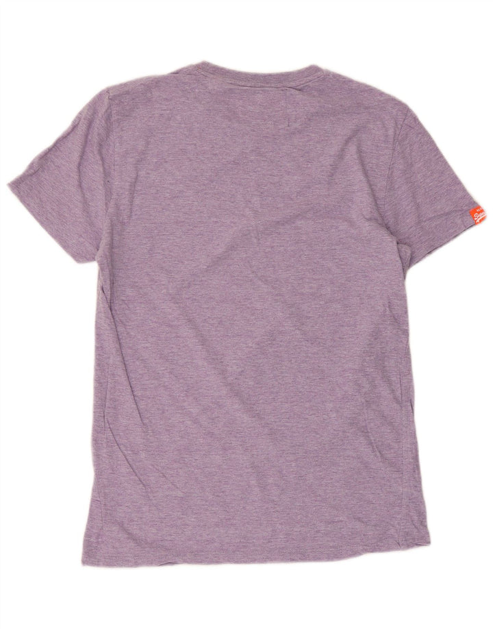 SUPERDRY Hombre Camiseta Top Medium Morado Algodón