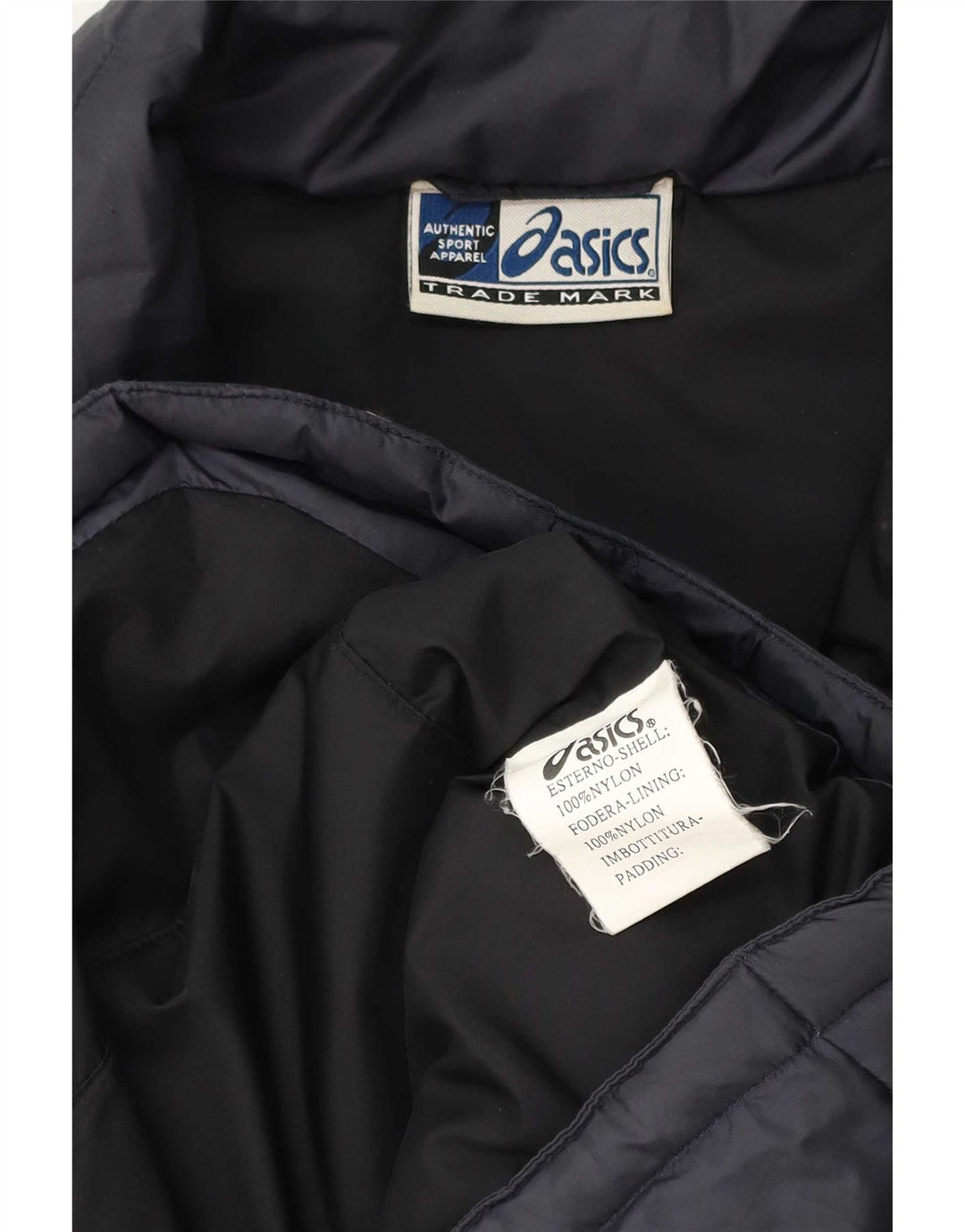 Asics - Chaleco acolchado para hombre, talla 40, nailon azul marino grande