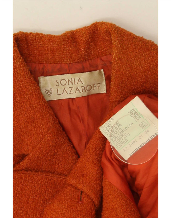 Vintage mujer 4 botones Blazer chaqueta IT 42 lana naranja mediana