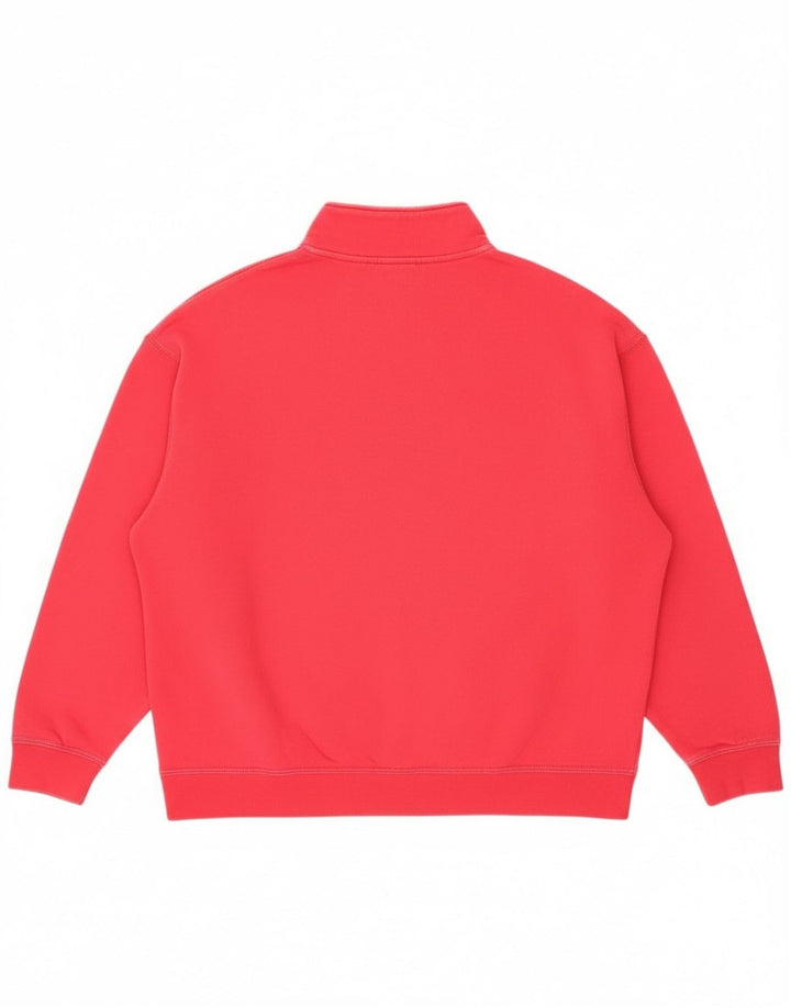Nike - Sudadera extragrande con cuello y cremallera para mujer, talla 40, algodón rosa mediano