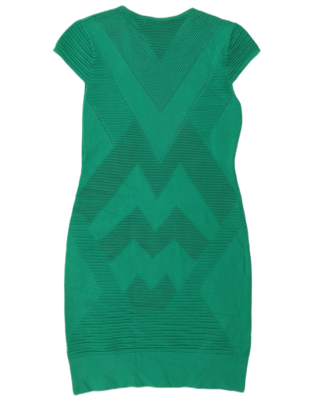 KAREN MILLEN Vestido ajustado para mujer UK 46 Viscosa verde grande Chevron