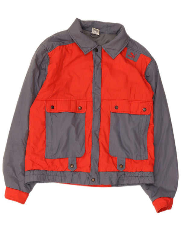 Puma Chaqueta Bomber para Hombre UK 40 Grande Gris Colorblock Poliéster