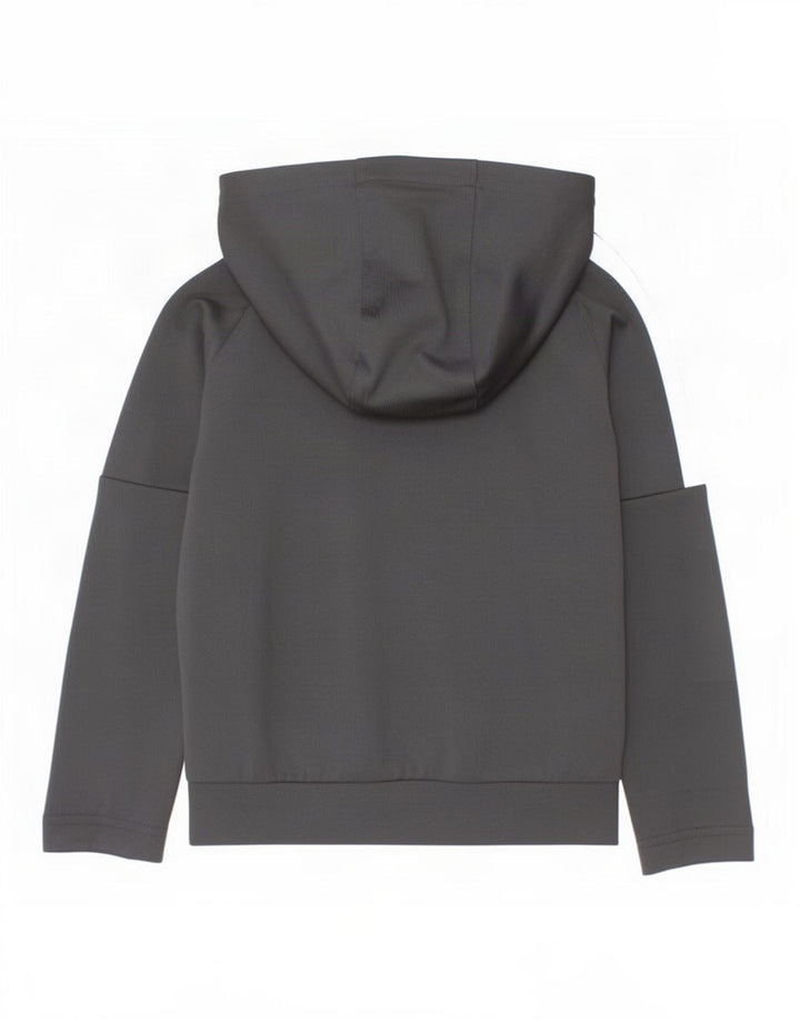 Nike Sudadera con capucha y cremallera para niños de 4 a 5 años, talla pequeña, color negro, poliéster